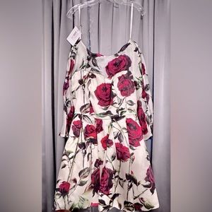NWT Sherri Hill ivory/floral plant knee length dress